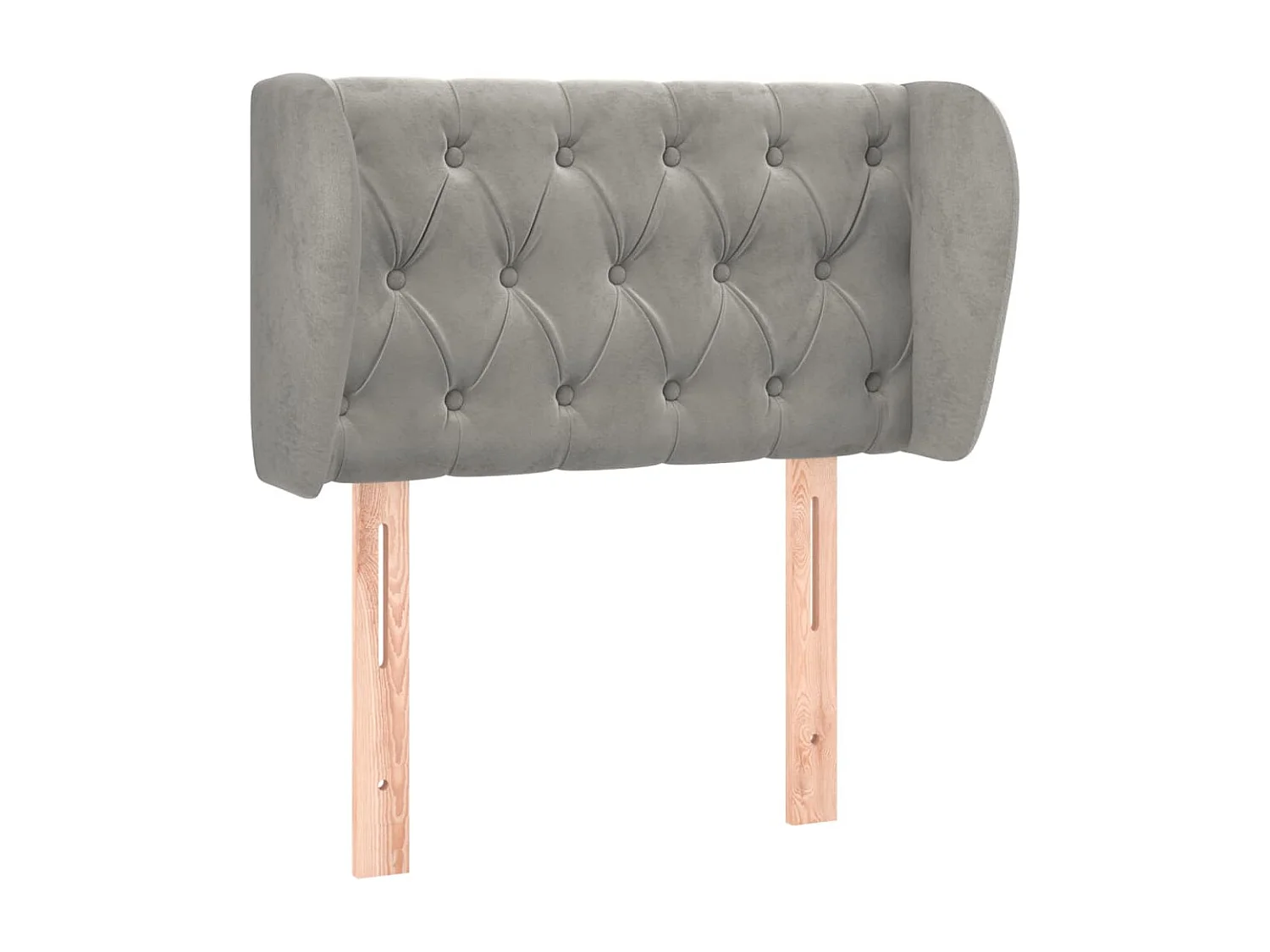 Kopfteil für Bett | Bett-Kopfteil mit Ohren Hellgrau 83x23x78/88 cm Samt -MN509918