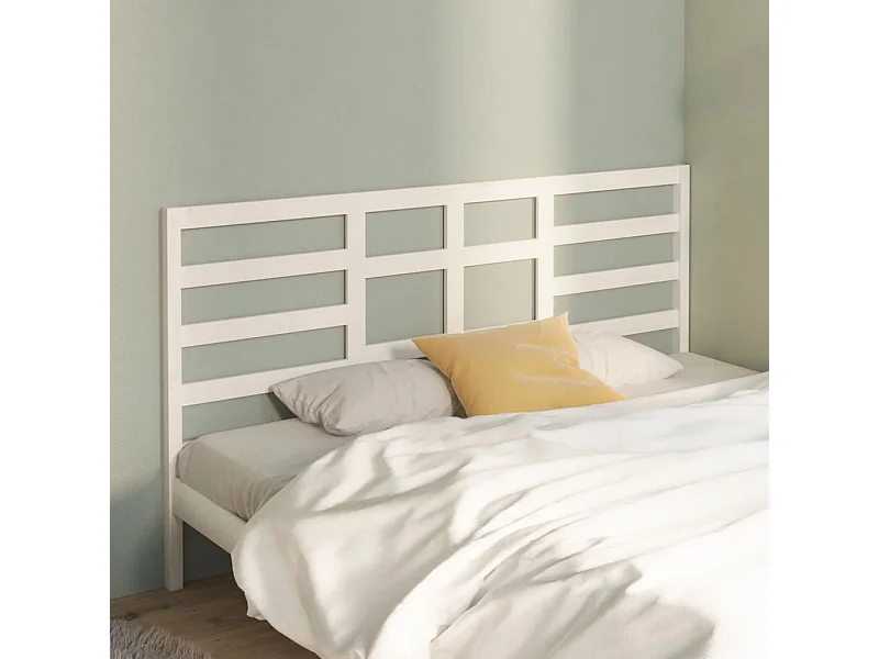 Kopfteil für Bett - Bett-Kopfteil Weiß 206x4x104 cm Massivholz Kiefer -MN605446