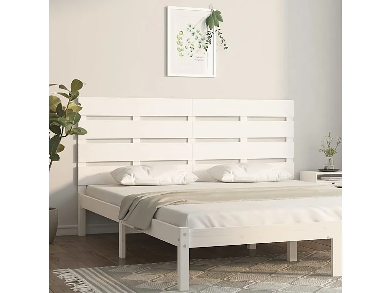 Kopfteil für Bett | Bett-Kopfteil Weiß 180x3x80 cm Massivholz Kiefer -MN487587