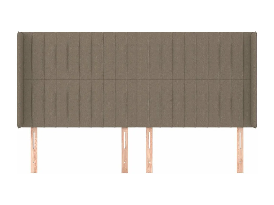 Kopfteil für Bett | Bett-Kopfteil mit Ohren Taupe 203x16x118/128 cm Stoff -MN210642