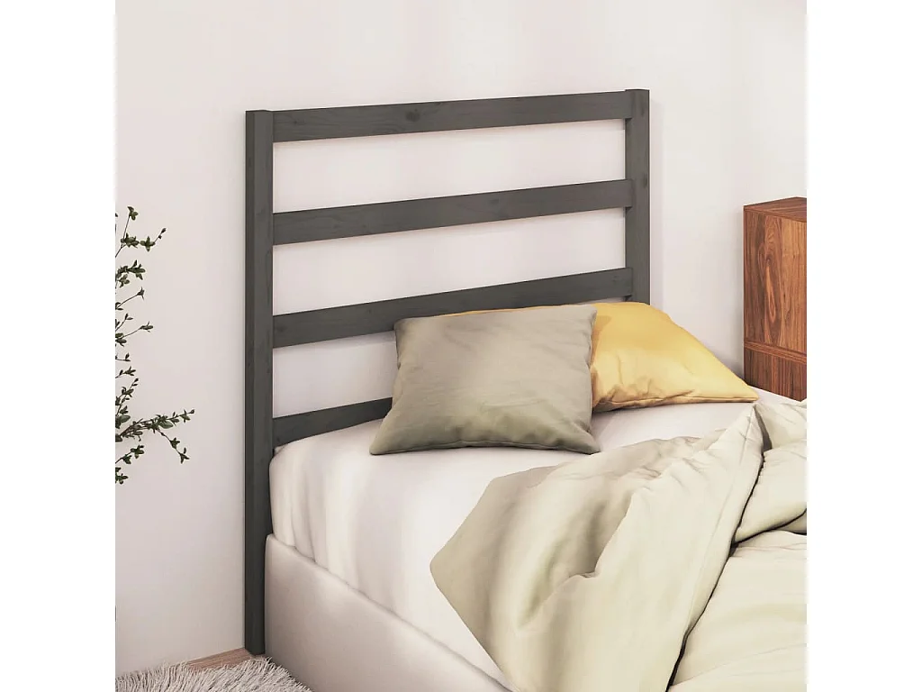 Kopfteil für Bett | Bett-Kopfteil Grau 96x4x100 cm Massivholz Kiefer -MN419603