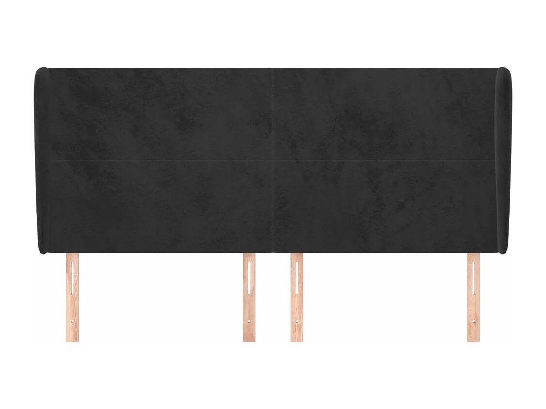 Kopfteil für Bett | Bett-Kopfteil mit Ohren Schwarz 203x23x118/128 cm Samt -MN608241