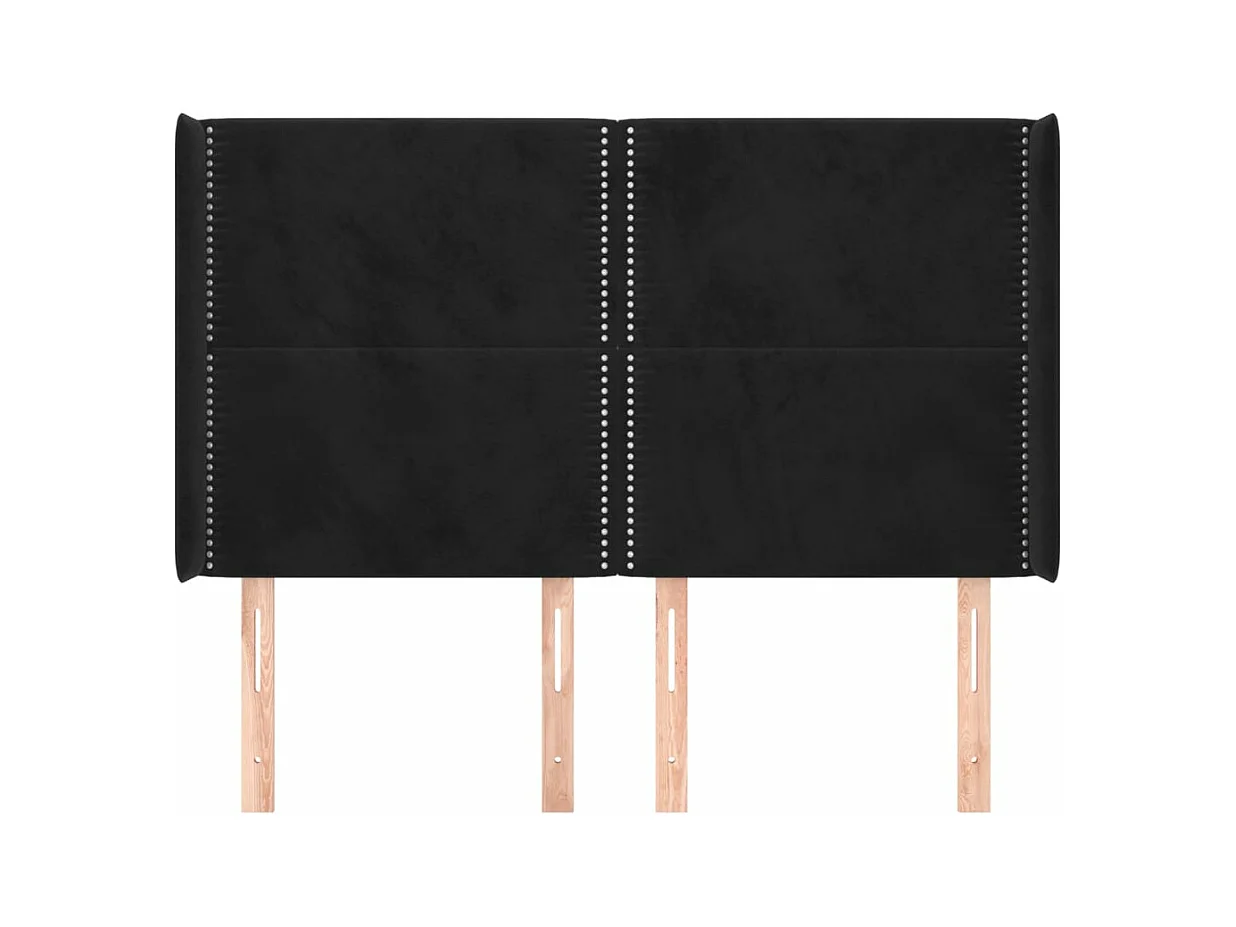 Kopfteil für Bett | Bett-Kopfteil mit Ohren Schwarz 147x16x118/128 cm Samt -MN329386
