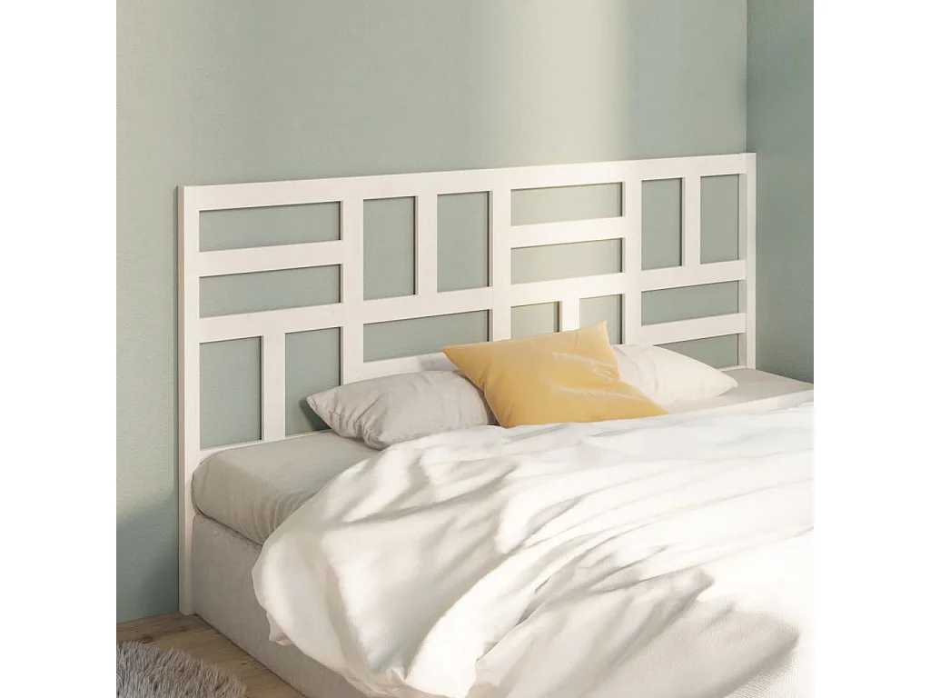 Kopfteil für Bett - Bett-Kopfteil Weiß 206x4x104 cm Massivholz Kiefer -MN605447