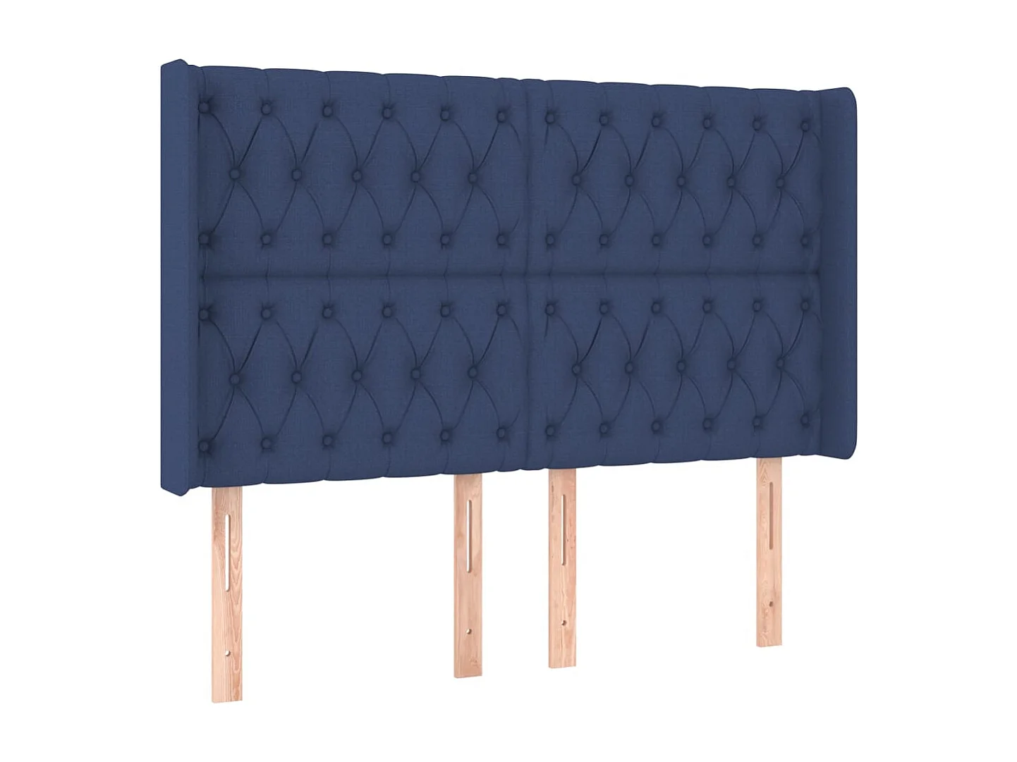 Kopfteil für Bett | Bett-Kopfteil mit Ohren Blau 163x16x118/128 cm Stoff -MN955414