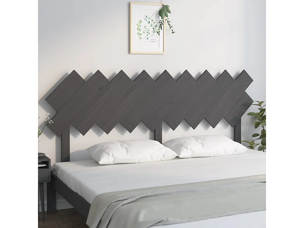 Kopfteil für Bett - Bett-Kopfteil Grau 178x3x80,5 cm Massivholz Kiefer -MN398857