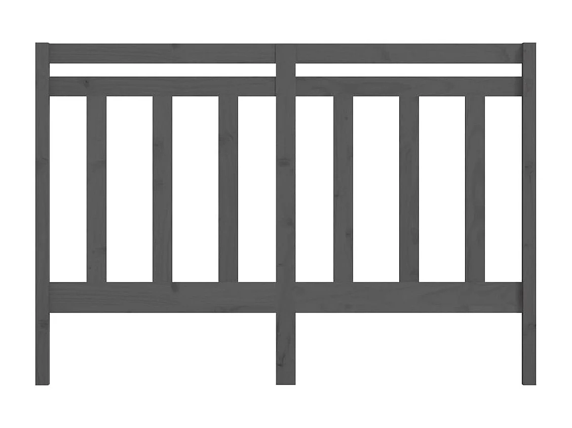 Kopfteil für Bett | Bett-Kopfteil Grau 126x4x100 cm Massivholz Kiefer -MN331291