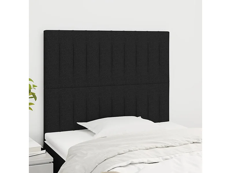 2er Kopfteil für Bett | Bett-Kopfteile Schwarz 90x5x78/88 cm Stoff -MN506856