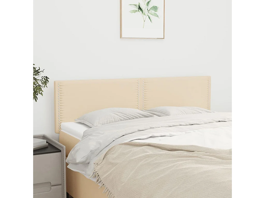 2er Kopfteil für Bett | Bett-Kopfteile Creme 72x5x78/88 cm Stoff -MN212405