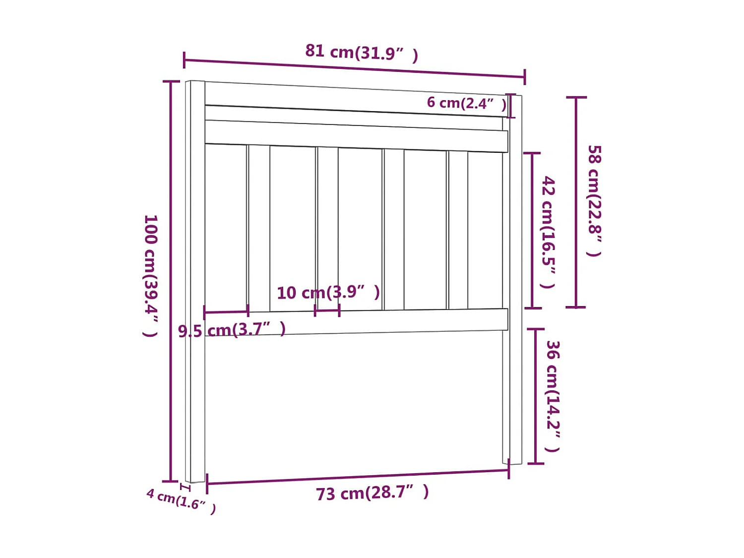 Kopfteil für Bett | Bett-Kopfteil Grau 81x4x100 cm Massivholz Kiefer -MN147335