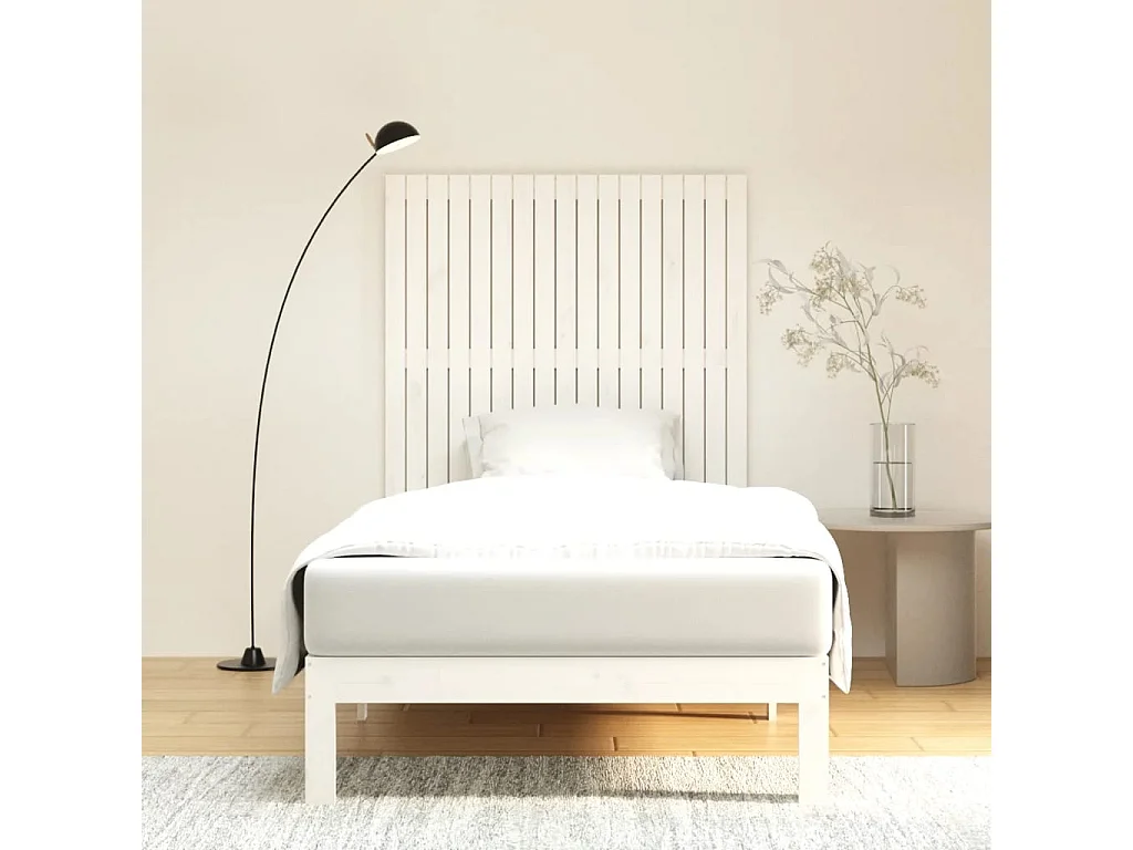 Wand-Kopfteil für Bett | Bett-Kopfteil Weiß 108x3x110 cm Massivholz Kiefer -MN607218