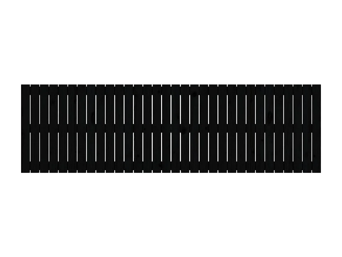 Wand-Kopfteil für Bett | Bett-Kopfteil Schwarz 204x3x60 cm Massivholz Kiefer -MN334950