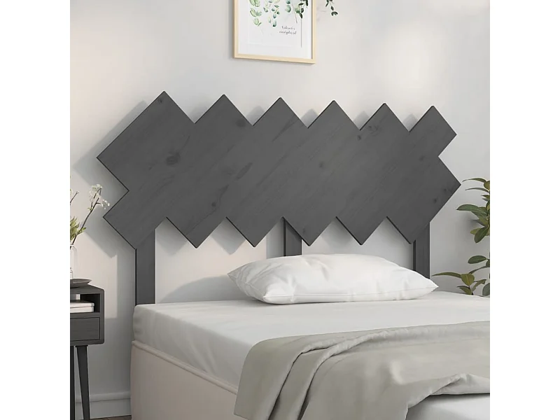 Kopfteil für Bett - Bett-Kopfteil Grau 132x3x81 cm Massivholz Kiefer -MN520146