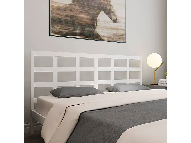 Kopfteil für Bett | Bett-Kopfteil Weiß 205,5x4x100 cm Massivholz Kiefer -MN988663