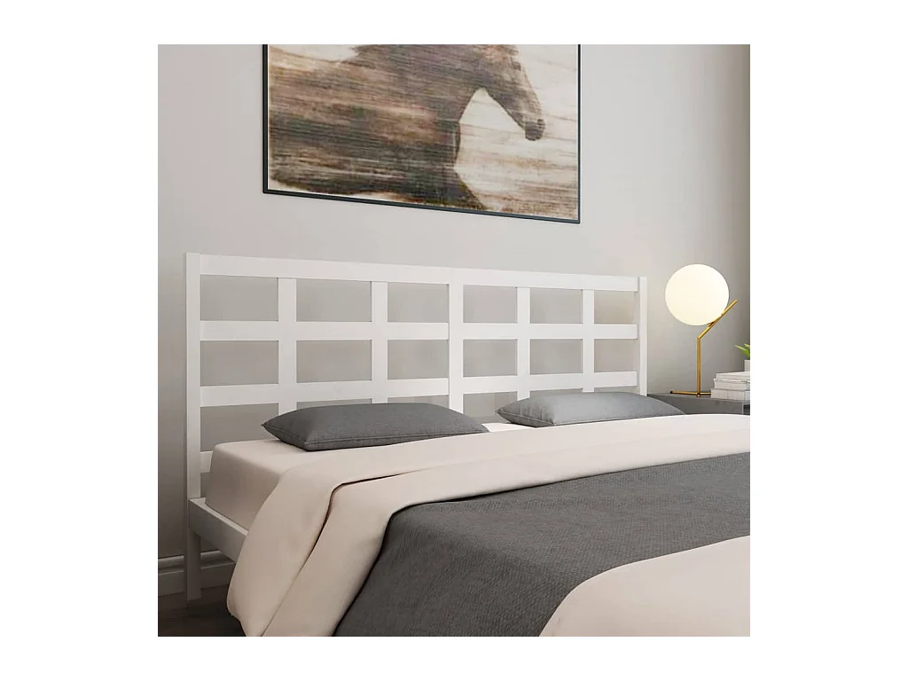 Kopfteil für Bett | Bett-Kopfteil Weiß 205,5x4x100 cm Massivholz Kiefer -MN988663