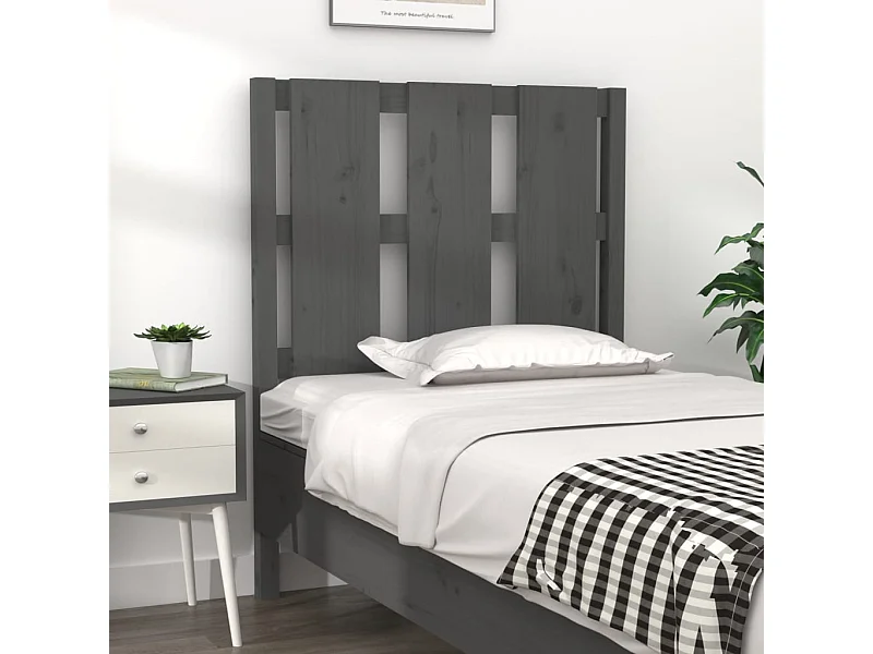 Kopfteil für Bett | Bett-Kopfteil Grau 80,5x4x100 cm Massivholz Kiefer -MN483907