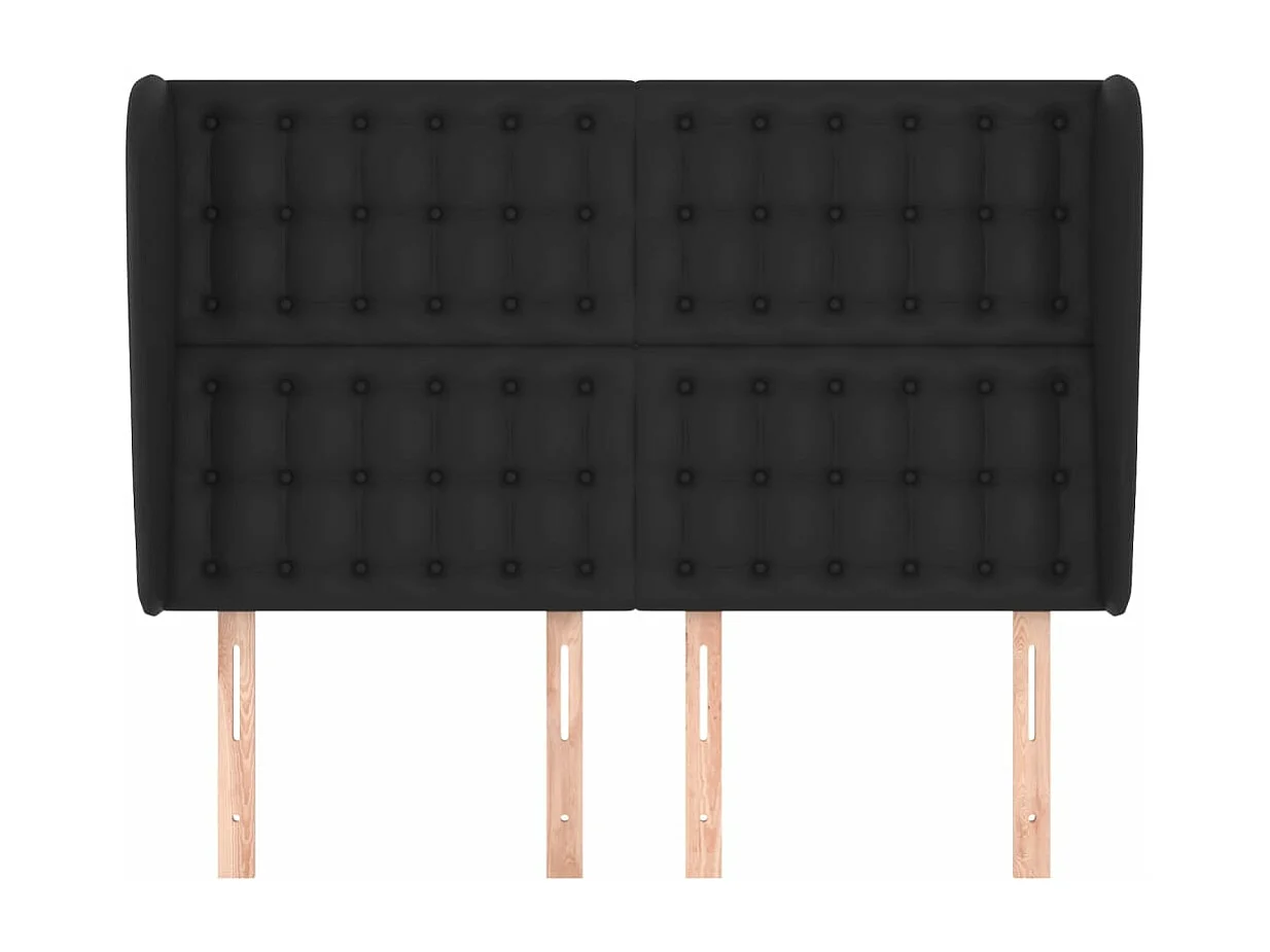 Kopfteil für Bett | Bett-Kopfteil mit Ohren Schwarz 147x23x118/128 cm Kunstleder -MN579578