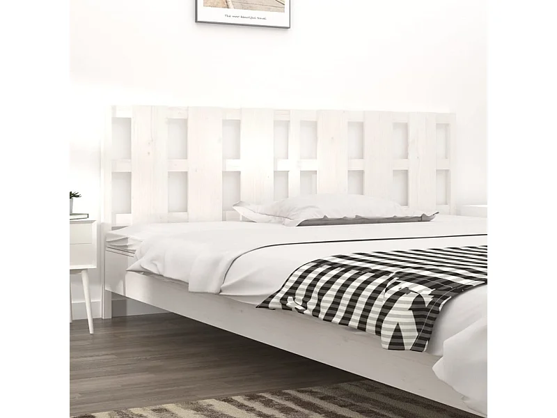 Kopfteil für Bett - Bett-Kopfteil Weiß 205,5x4x100 cm Massivholz Kiefer -MN605445