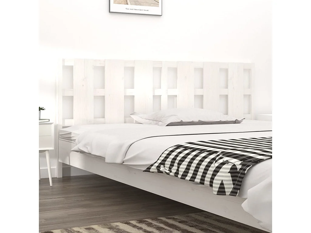Kopfteil für Bett - Bett-Kopfteil Weiß 205,5x4x100 cm Massivholz Kiefer -MN605445