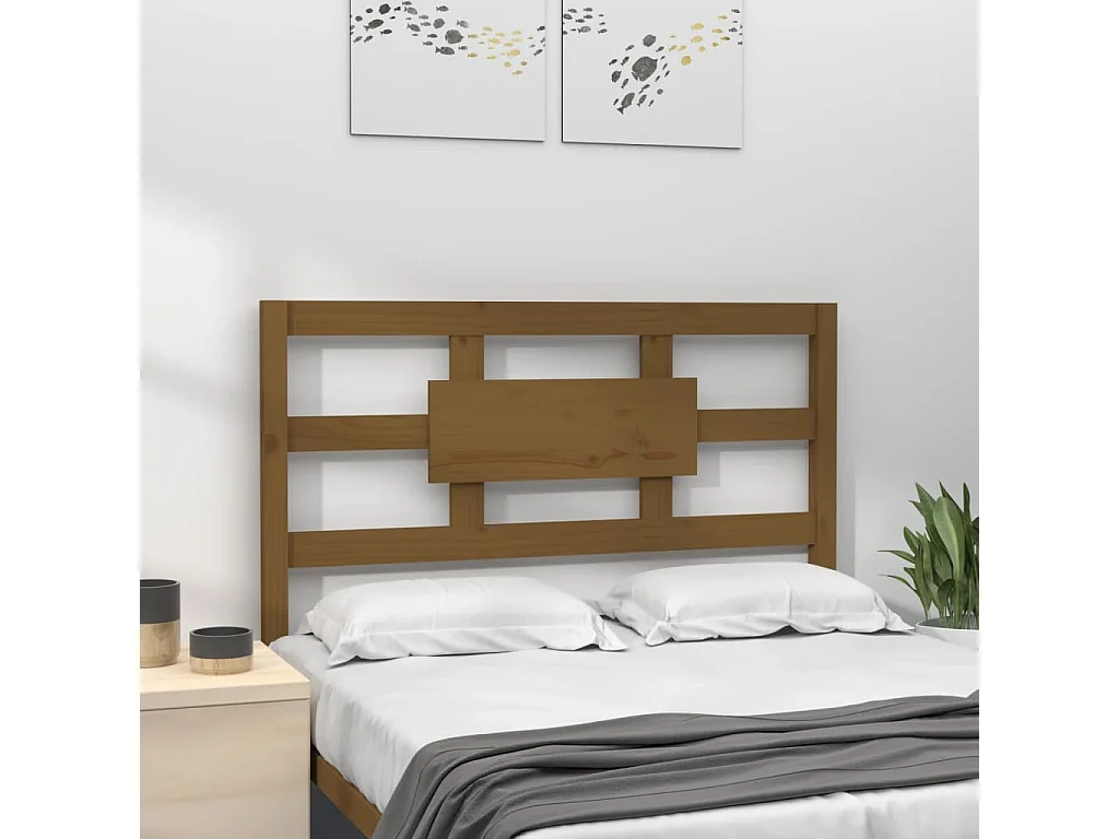 Kopfteil für Bett - Bett-Kopfteil Honigbraun 80,5x4x100 cm Massivholz Kiefer -MN660250