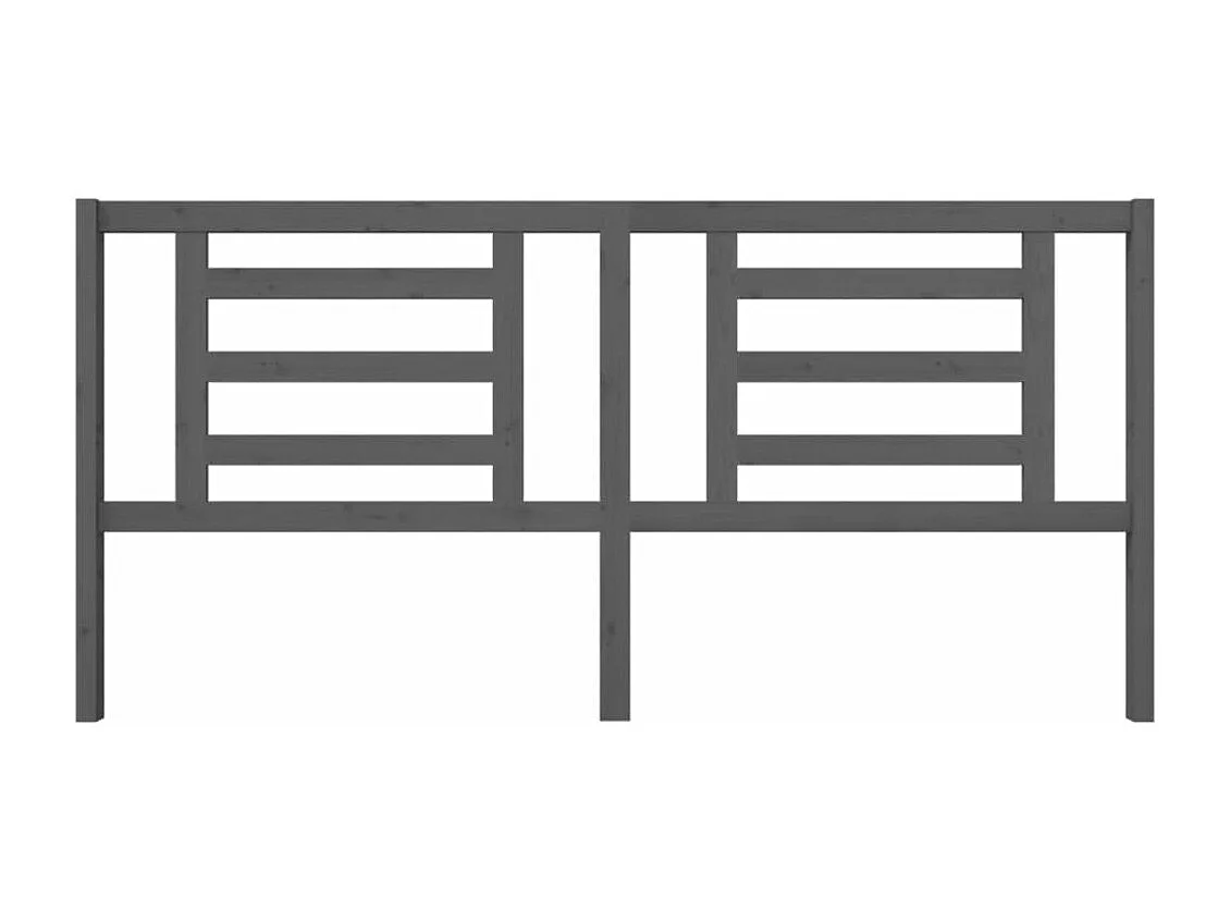 Kopfteil für Bett | Bett-Kopfteil Grau 206x4x100 cm Massivholz Kiefer -MN936611