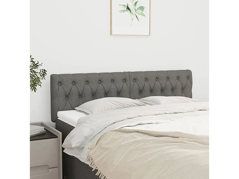 2er Kopfteil für Bett | Bett-Kopfteile Dunkelgrau 80x7x78/88 cm Stoff -MN685320
