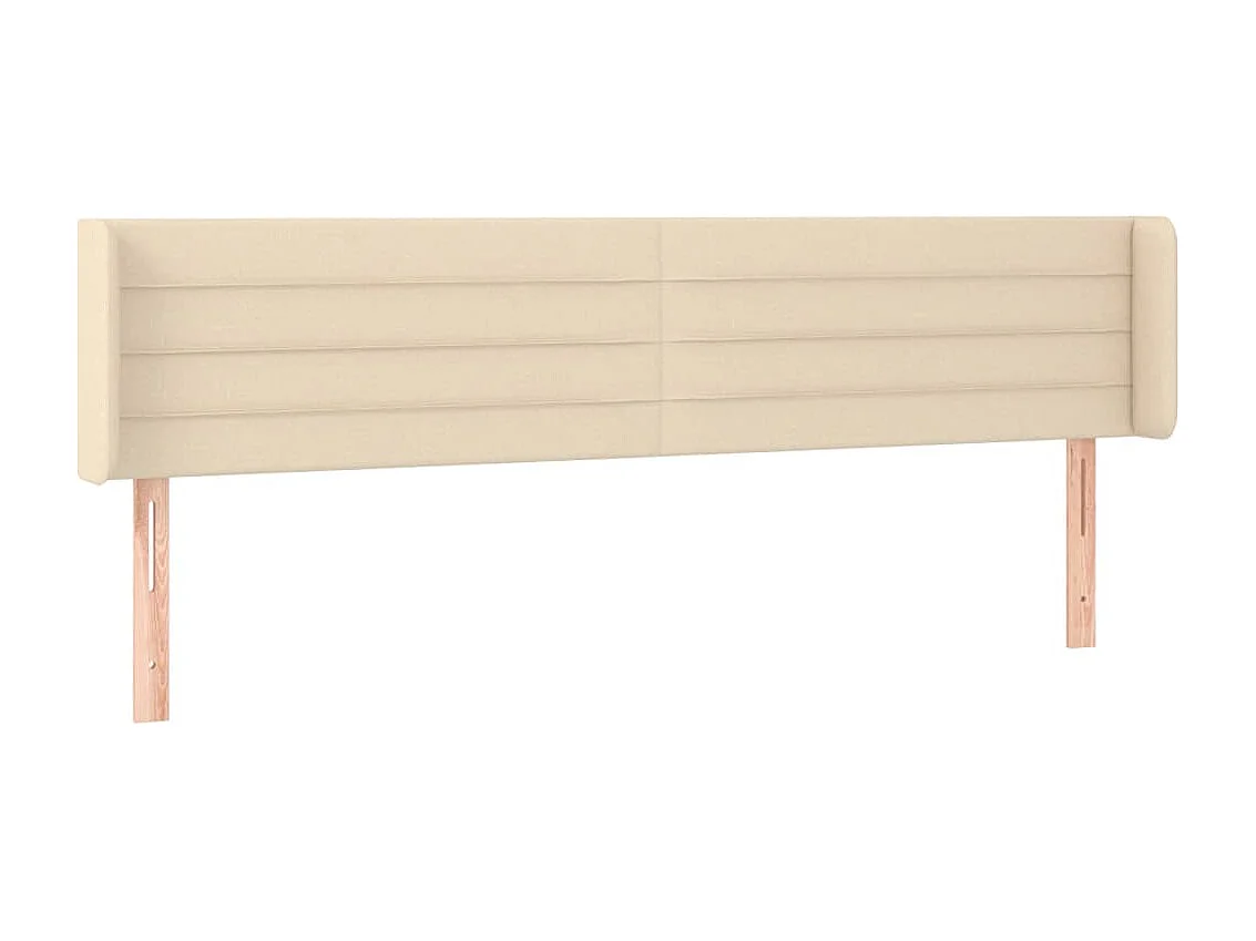 Kopfteil für Bett | Bett-Kopfteil mit Ohren Creme 183x16x78/88 cm Stoff -MN559375