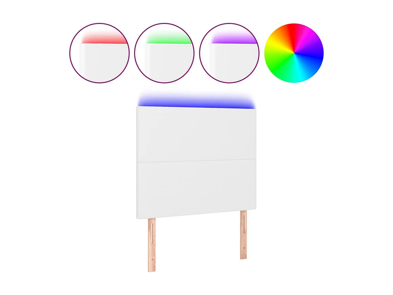 LED - Kopfteil für Bett | Bett-Kopfteil Weiß 100x5x118/128 cm Kunstleder -MN836909