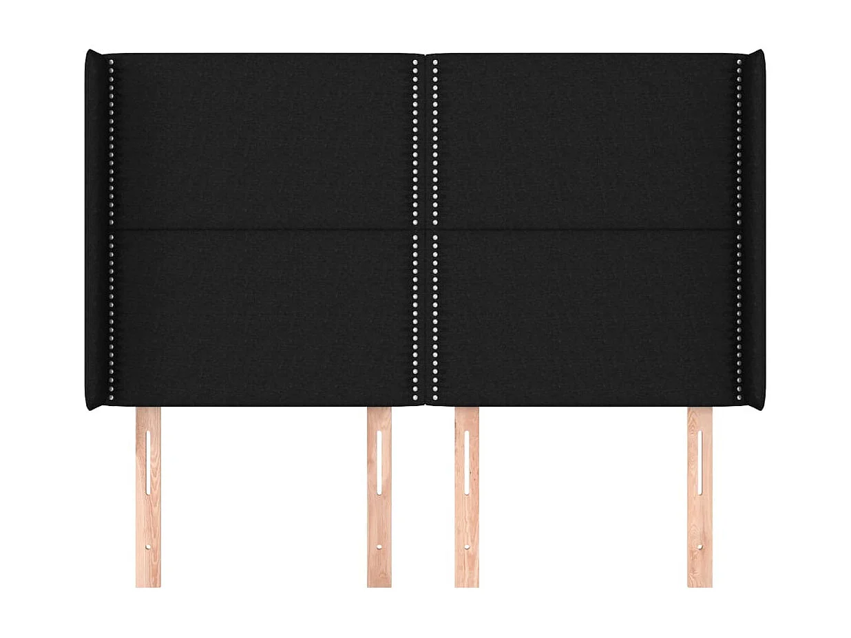 Kopfteil für Bett | Bett-Kopfteil mit Ohren Schwarz 147x16x118/128 cm Stoff -MN930436