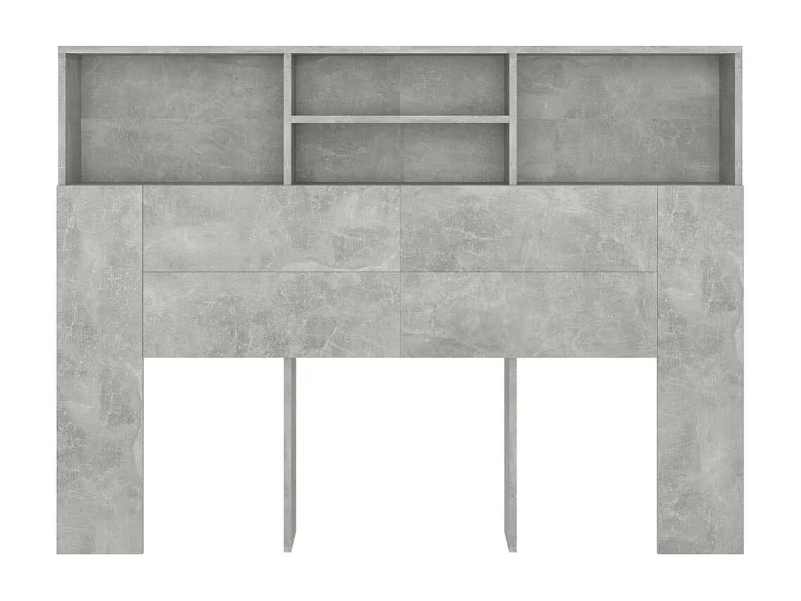 Kopfteil für Bett | Bett-Kopfteil mit Ablagen Betongrau 140x19x103,5 cm -MN575931