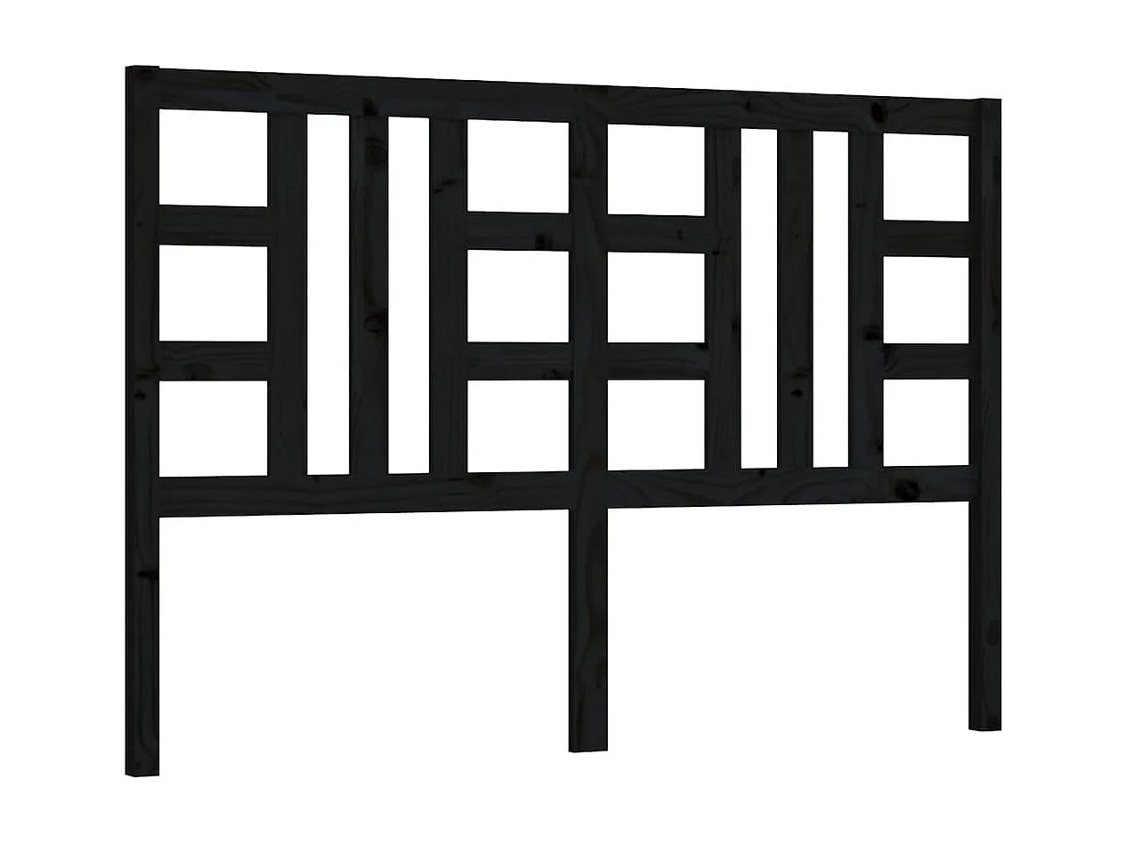 Kopfteil für Bett | Bett-Kopfteil Schwarz 126x4x100 cm Massivholz Kiefer -MN109345