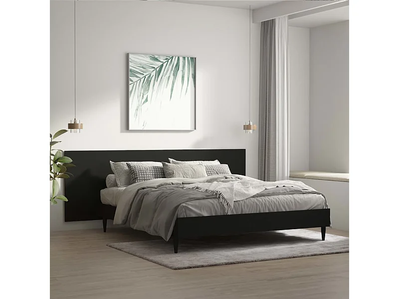 Wand-Kopfteil für Bett | Bett-Kopfteil Schwarz 240x1,5x80 cm Holzwerkstoff -MN301044