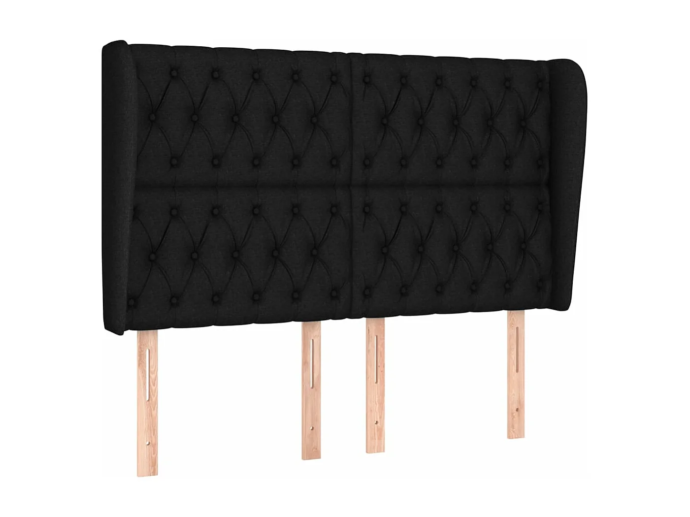 Kopfteil für Bett | Bett-Kopfteil mit Ohren Schwarz 163x23x118/128 cm Stoff -MN755428