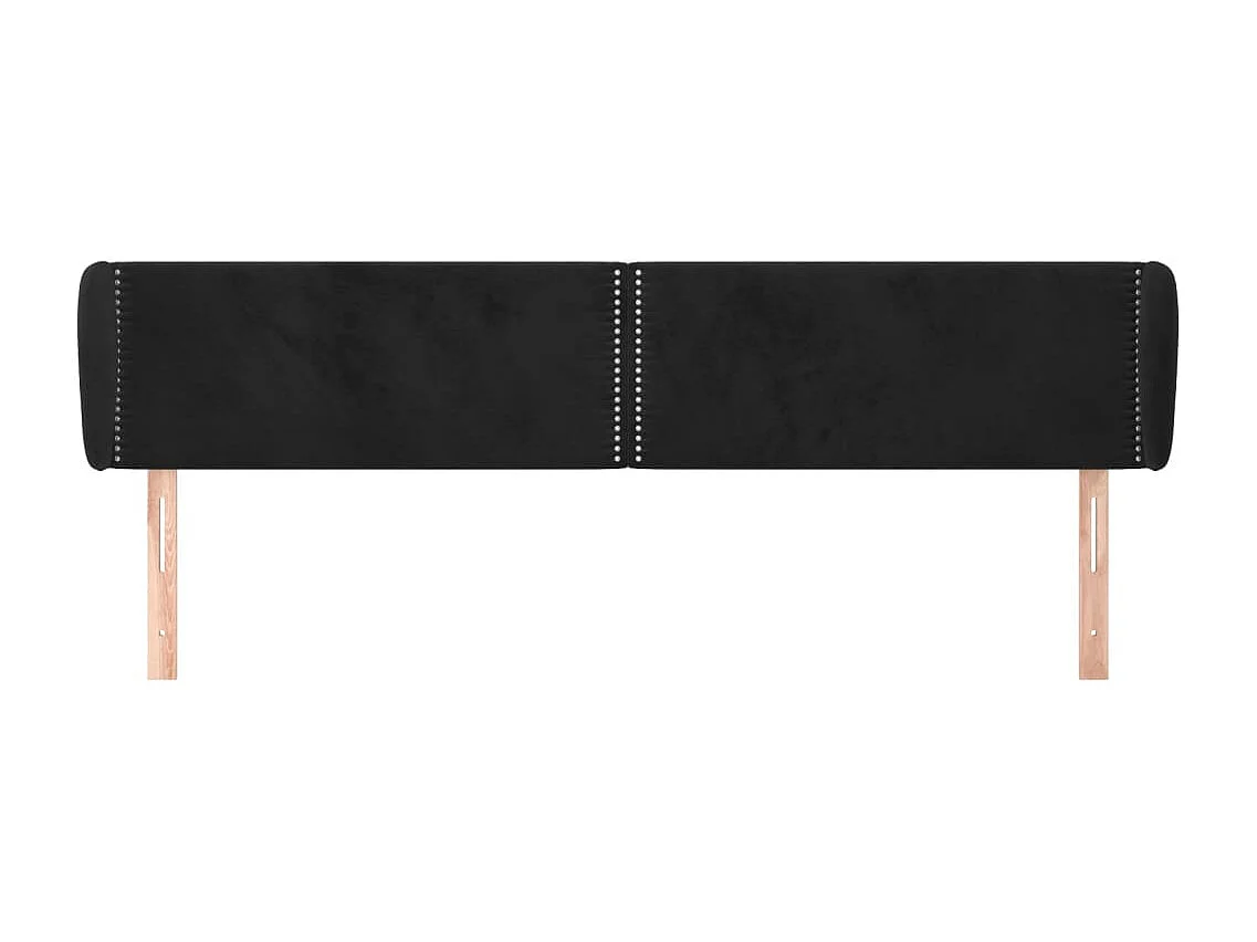 Kopfteil für Bett | Bett-Kopfteil mit Ohren Schwarz 183x23x78/88 cm Samt -MN325976