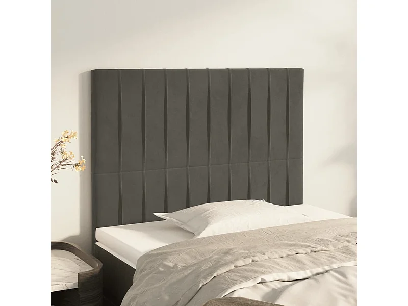 2er Kopfteil für Bett | Bett-Kopfteile Dunkelgrau 80x5x78/88 cm Samt -MN240316