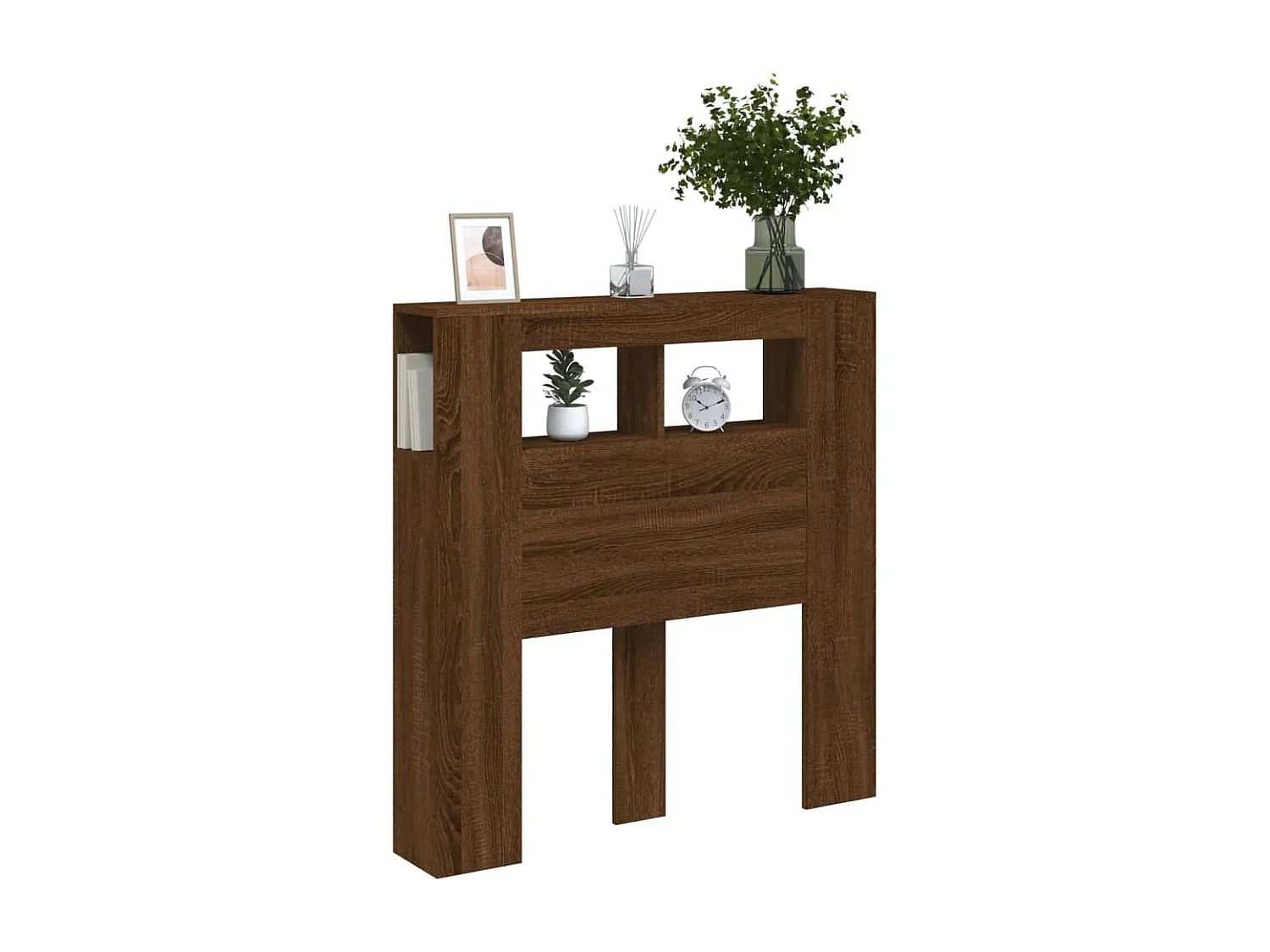 LED-Kopfteil für Bett | Bett-Kopfteil Braun Eichen-Optik 100x18,5x103,5 cm Holzwerkstoff -MN435460