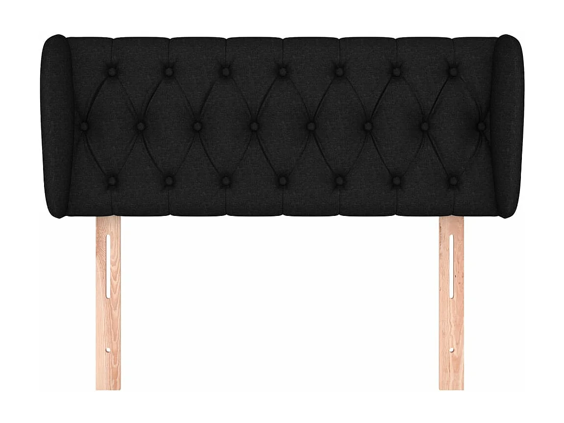 Kopfteil für Bett | Bett-Kopfteil mit Ohren Schwarz 93x23x78/88 cm Stoff -MN593130