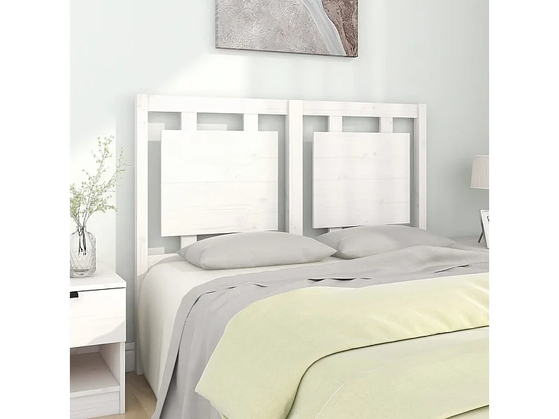 Kopfteil für Bett | Bett-Kopfteil Weiß 125,5x4x100 cm Massivholz Kiefer -MN496388
