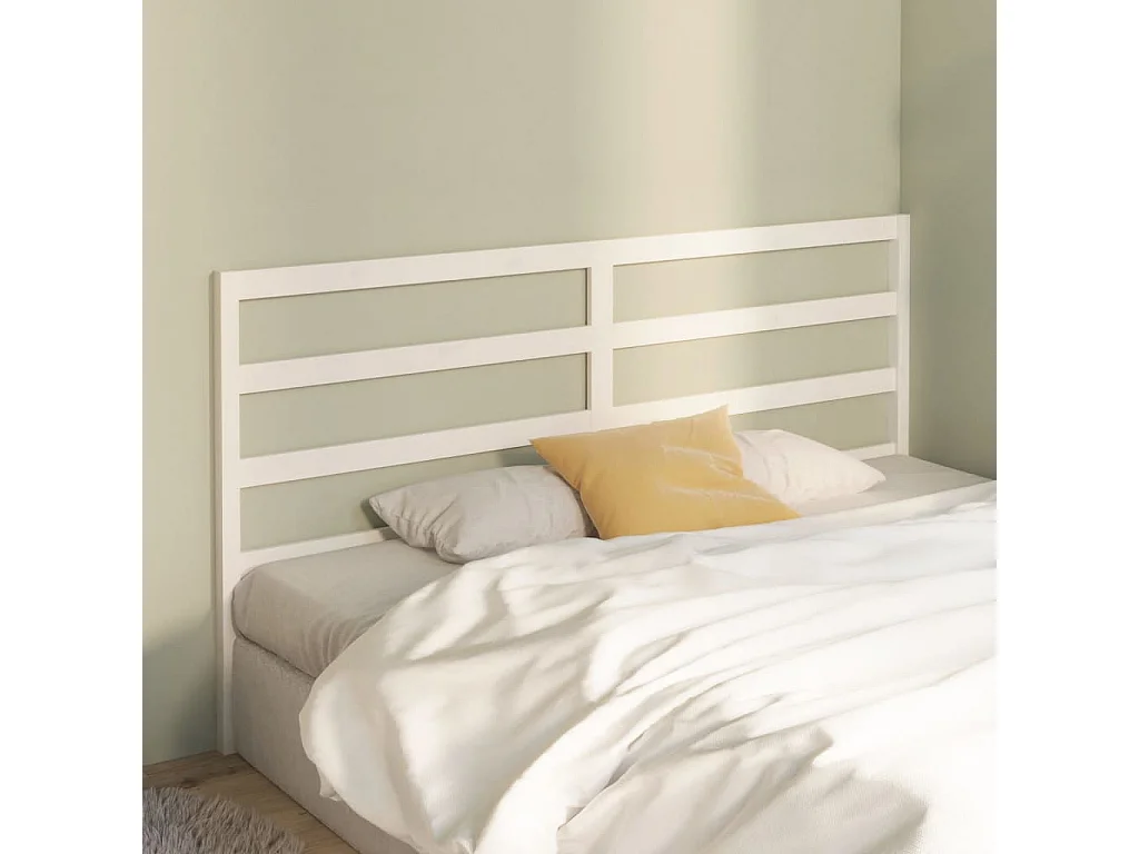 Kopfteil für Bett | Bett-Kopfteil Weiß 206x4x100 cm Massivholz Kiefer -MN269372