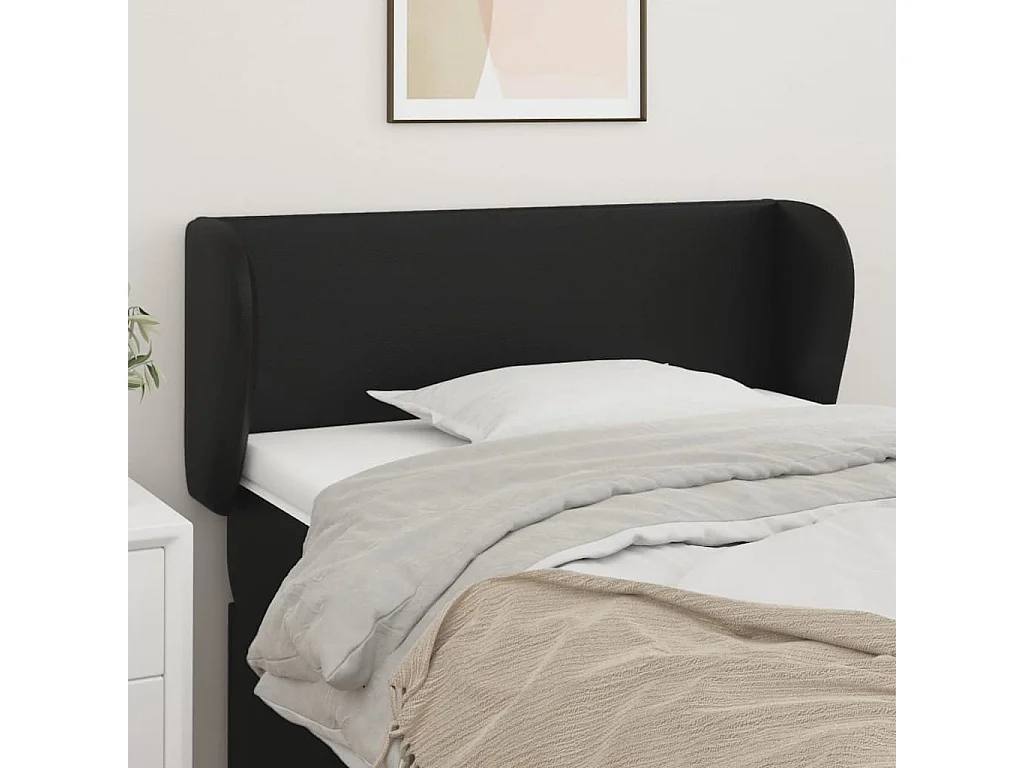 Kopfteil für Bett | Bett-Kopfteil mit Ohren Schwarz 83x23x78/88 cm Kunstleder -MN653272