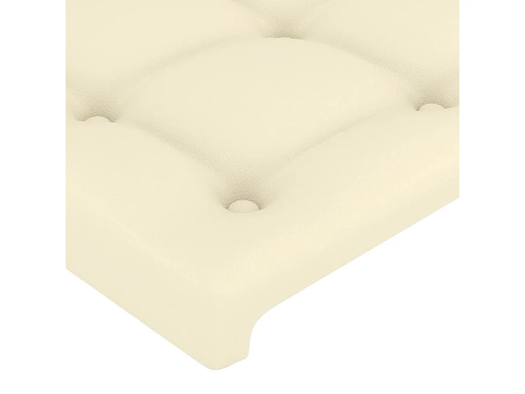 LED - Kopfteil für Bett | Bett-Kopfteil Creme 144x5x118/128 cm Kunstleder -MN466102