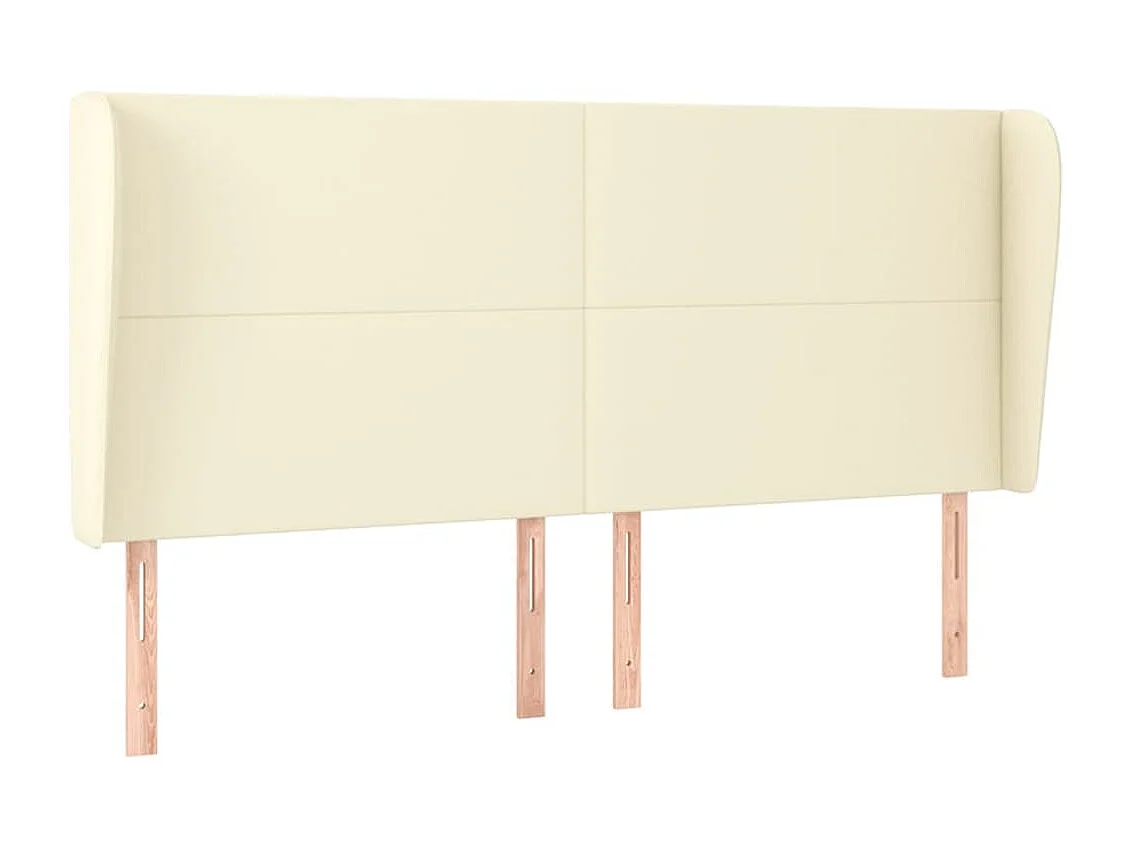Kopfteil für Bett | Bett-Kopfteil mit Ohren Creme 163x23x118/128 cm Kunstleder -MN287030