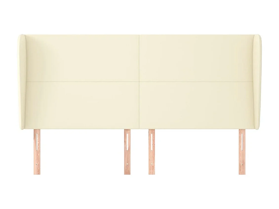 Kopfteil für Bett | Bett-Kopfteil mit Ohren Creme 163x23x118/128 cm Kunstleder -MN287030