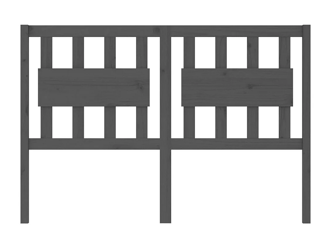 Kopfteil für Bett | Bett-Kopfteil Grau 125,5x4x100 cm Massivholz Kiefer -MN791680