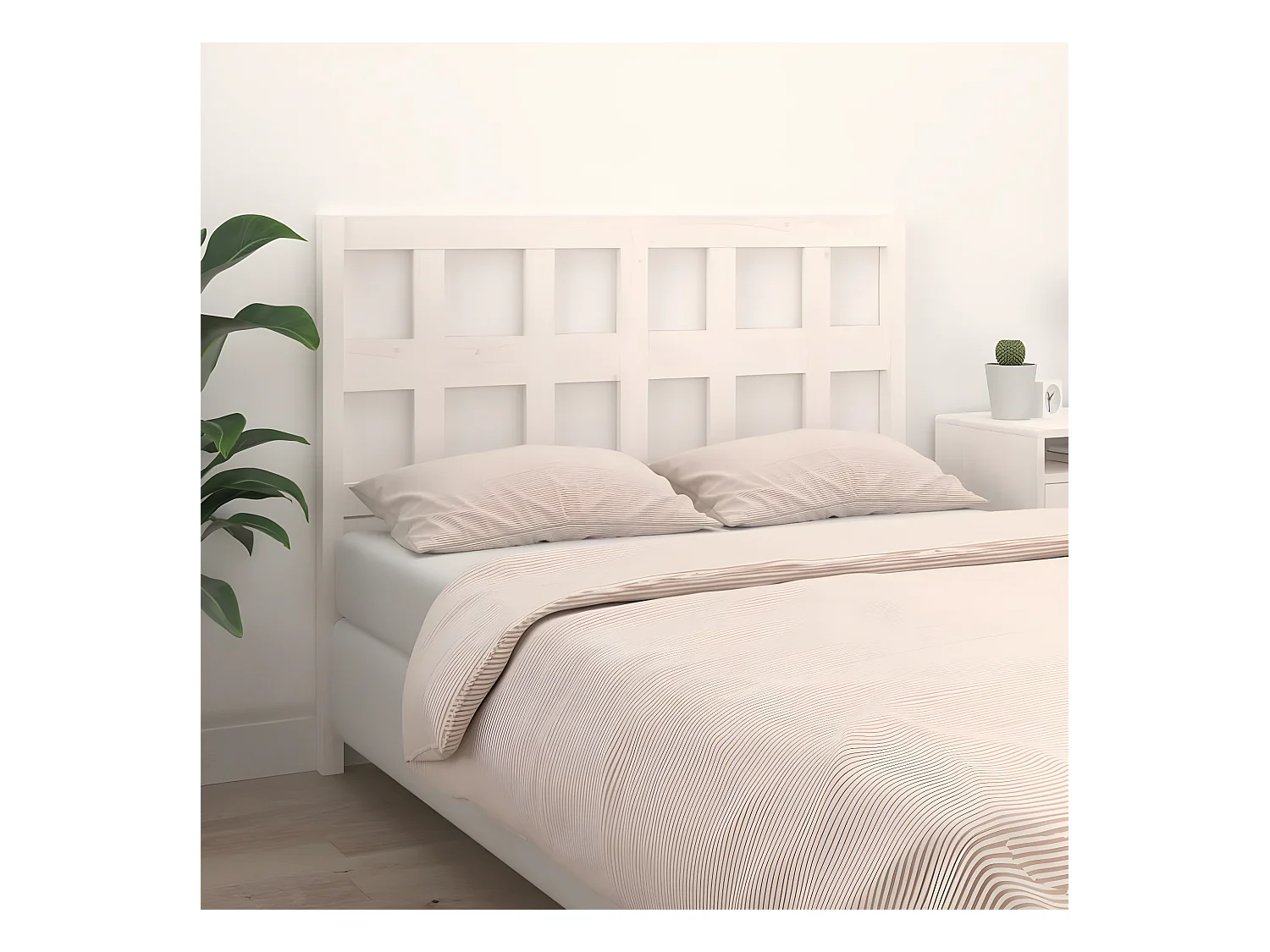 Kopfteil für Bett | Bett-Kopfteil Weiß 185,5x4x100 cm Massivholz Kiefer -MN939156