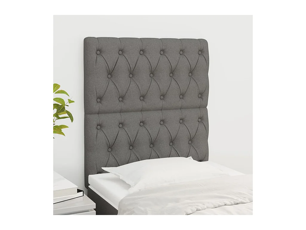 2er Kopfteil für Bett | Bett-Kopfteile Dunkelgrau 80x7x78/88 cm Stoff -MN364038