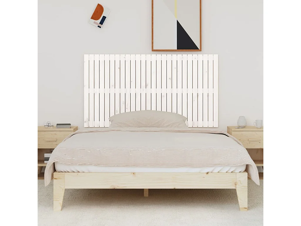 Wand-Kopfteil für Bett | Bett-Kopfteil Weiß 166x3x90 cm Massivholz Kiefer -MN617866