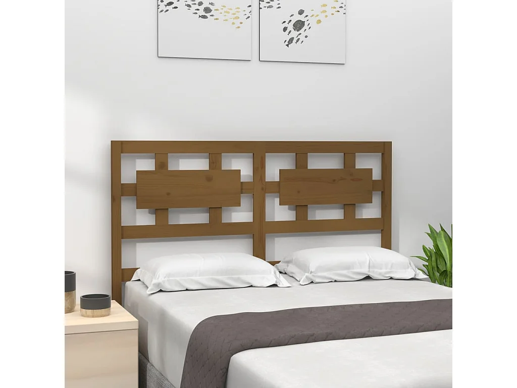 Kopfteil für Bett | Bett-Kopfteil Honigbraun 205,5x4x100 cm Massivholz Kiefer -MN500882
