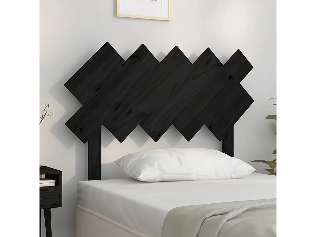 Kopfteil für Bett | Bett-Kopfteil Schwarz 104x3x80,5 cm Massivholz Kiefer -MN804994