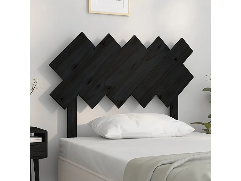 Kopfteil für Bett | Bett-Kopfteil Schwarz 104x3x80,5 cm Massivholz Kiefer -MN804994